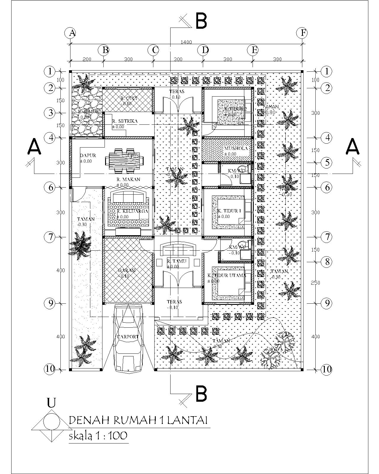 Komputer Grafis ( Denah Autocad SPA 2 ) Alika's